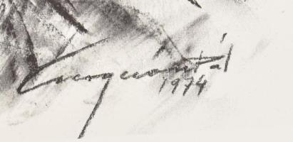 Csergezán Pál (1924-1996): Vaddisznók. Nyomat, papír, jelzett a nyomaton, az Erste Csergezán Pál Kun...