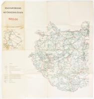 1965-1966 Magyarország autóbuszhálózata, 68x68 cm