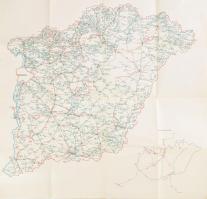 1965-1966 Magyarország autóbuszhálózata, 68x68 cm