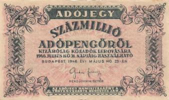 1946. 100.000.000AP "amelyeknel" sajtóhiba! T:II-