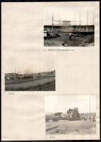 1928 Tuttlingen Schlachthof, Vágóhíd építése, építkezés fotók, beragasztva. 20 db feliratozott fotó ...