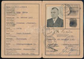 1945 Németország francia megszállási zóna. személyi igazolvány Kennkarte Otto Louis