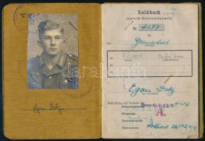 1944 Német zsoldkönyv gránátos részére / Soldbuch - German mililtary payment booklet