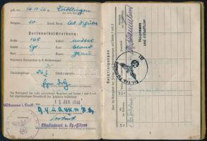 1944 Német zsoldkönyv gránátos részére / Soldbuch - German mililtary payment booklet