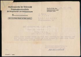 1943 Wehrmacht jelentés Dr. Dolznak rokona Ltnt. Fritz Dolz haláláról