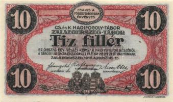 Zalaegerszeg/hadifogolytábor 1916. 10f, 20f, 50f, 1K, 2K, 5K, 10K, 20K T:I