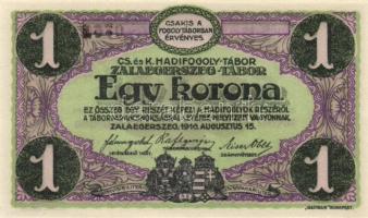 Zalaegerszeg/hadifogolytábor 1916. 10f, 20f, 50f, 1K, 2K, 5K, 10K, 20K T:I