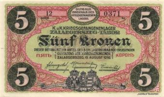 Zalaegerszeg/hadifogolytábor 1916. 10f, 20f, 50f, 1K, 2K, 5K, 10K, 20K T:I