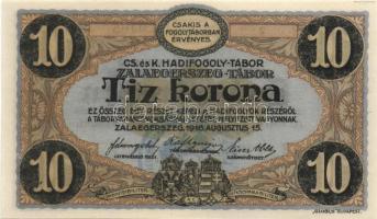 Zalaegerszeg/hadifogolytábor 1916. 10f, 20f, 50f, 1K, 2K, 5K, 10K, 20K T:I