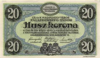 Zalaegerszeg/hadifogolytábor 1916. 10f, 20f, 50f, 1K, 2K, 5K, 10K, 20K T:I