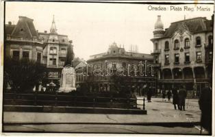 1927 Nagyvárad, Oradea; Piata Reg. Maria / tér, Fonciera, Spitzer, Pesti magyar kereskedelmi bank rt. fiókja / square, shops, bank. photo