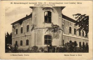 Zboró, Zborov; Rákóczi kastély. 30. Sáros vármegyei harcterek 1914-15. D.K.F.E. 1916. Fritz Antal kiadása / Rákóczi Kastell. Kriegsschaupatz vom Comitat Sáros / castle (r)