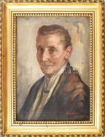 Biasini Mária (1866-1937): Portré, 1926. Olaj, vászon. Jelezve jobbra lent. Apró felületi sérülésekkel. Dekoratív fakeretben. 36,5x27 cm