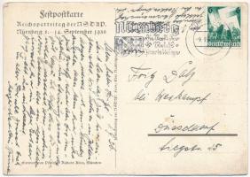 1936 Reichsparteitag Nürnberg. Festpostkarte / Nuremberg Rally. NSDAP German Nazi Party propaganda, ...