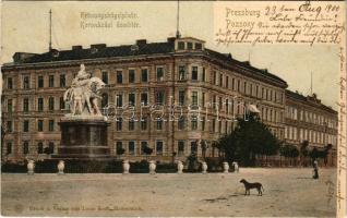 1900 Pozsony, Pressburg, Bratislava; Krönungshügelplatz / Koronázási domb tér / square, monument (fl)