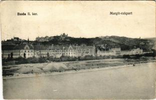 Budapest II. Margit rakpart még kiépítetlenül, Szt. Lukács fürdő és Rózsadomb. Kohn és Grünhut kiadása (EK)