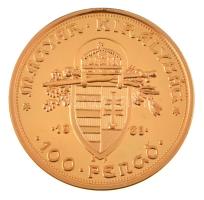 DN Az 1938-as évjáratú 100P aranyozott Ag utánverete, tanúsítvánnyal (5,5g/0.999/25mm) T:PP