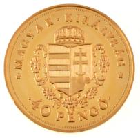 DN "Magyar aranypénzek utánveretben - Rákóczi Ferenc jubileumi 40P" aranyozott Ag emlékére...