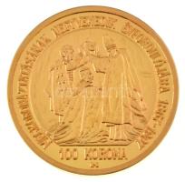 DN Az 1907-es 100K "Ferenc József Megkoronázásának Negyvenedik Évfordulójára" aranyozott A...