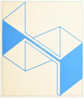 Nádler István (1938-): Geometrikus formák (cím nélkül). Szitanyomat, papír, jelezve jobbra lent. Nádler István 77-78 mappából. 33,5x29 cm.