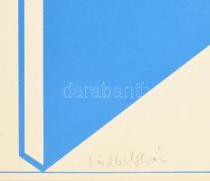 Nádler István (1938-): Geometrikus formák (cím nélkül). Szitanyomat, papír, jelezve jobbra lent. Nád...