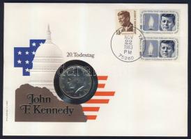 USA 1983. 1/2$ "Kennedy" érmés, bélyeges borítékon T:1