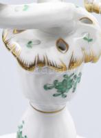 Herendi Apponyi mintás kétágú gyertyatartó. Kétrészes. Jelzett, hibátlan, m: 21,5 cm