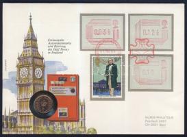 Nagy-Britannia 1982. 1/2p érmés, bélyeges borítékon, automata bélyegekkel T:1