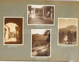 1932 Magán készítésű erdélyi fotóalbum 57 feliratozott, kivehető fotóval, a körutazás kézzel rajzolt...