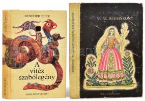 Benedek Elek 2 kötete: A vitéz szabólegény. Bp., 1981. Móra. Kiadói kartonált papírkötés. + Világszép nádszál kisasszony. Bp., 1968. Móra. Kiadói félvászon-kötésben, sérült borítóval, ajándékozási sorokkal.