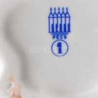 Zsolnay korsós lányka, kézzel festett, jelzett, hibátlan, m: 7 cm