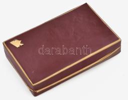 Retro süteményes kanál szett, 6 db, díszdobozban, h: 16 cm