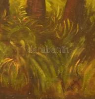 Neogrády A jelzéssel: Táj. Olaj, vászon. Dekoratív, sérült fakeretben. 52x120 cm. KIZÁRÓLAG SZEMÉLYE...