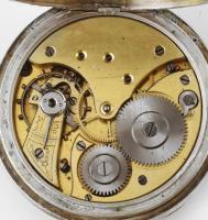 Perfecta zsebóra, ezüst (Ag) tokkal, sérült számlappal, jelzett, működik, másodperc segédkörrel, szá...