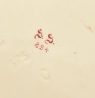 1894, Schütz Kerámiagyár, Díszcsésze alátéttel, cserebogár mintával és a Cserebogár, sárga cserebogá...