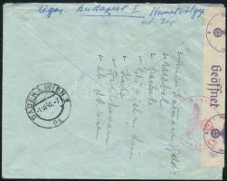 1940 Cenzúrázott légi levél Badenbe