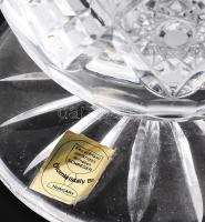 Schréger ólomkristály boros, whiskys üveg, csiszolt üvegdugóval. Jelzett, hibátlan 34 cm