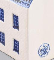 2 db Delft porcelán figura: szélmalom, ház-persely. Kobalt festett, jelzett, hibátlan 15 cm, 11 cm