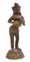 Queen Tara buddhista bronz szobor. 14 cm