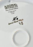 Güral Porselen Kütahya kézzel festett porcelán tányér jelzett, hibátlan d: 25 cm