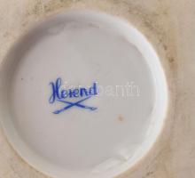 Herendi virág mintás talpas váza. Kézzel festett, jelzett, minimális kopással sz: 23 cm, m: 15 cm