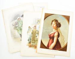 1891 10 db reprodukciós illusztráció, klf. képzőművészek munkái, közte báró drétomai Koppay József Árpád munkája. Színes rotációs fametszet, papír, jelzett a metszeten. Lap széle részben sérült. 41x29,5 cm