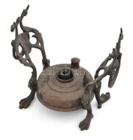 Antik teamelegítő. Kanna, állvánnyal, fedő nélkül kb 21 cm