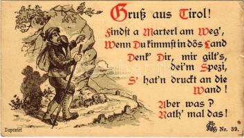 Gruß aus Tirol! / Tyrolean folklore art postcard. litho (EK)