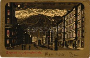 1900 Innsbruck (Tirol), Maria-Theresienstrasse / street view. Verlag v. Fritz Gratl litho (EK)