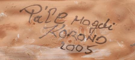 3 db kerámia fali dísz, szenteltvíz- és sótartó Páll Magdi. Kézzel festett, jelzett, hibátlan Fali d...