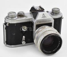 Pentacon ZI fényképezőgép, Carl Zeiss Jena Biotar 2/58 objektívvel, tokjában