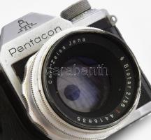 Pentacon ZI fényképezőgép, Carl Zeiss Jena Biotar 2/58 objektívvel, tokjában