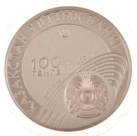 Kazahsztán 2017. 100T "25 éves Kazahsztán Nemzeti Olimpiai Bizottsága" multicolor Ag díszt...