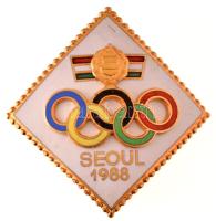 1988. &quot;Szöul 1988&quot; aranyozott, zománcozott fém magyar olimpiai jelvény (33x34mm) T:AU